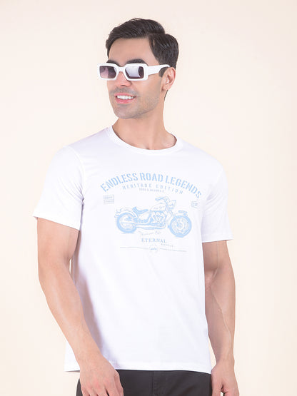 T-Shirt for Men | Breathable & Soft with Color Fastness Regular Fit Round Neck Poly Cotton Fabric Printed Pattern