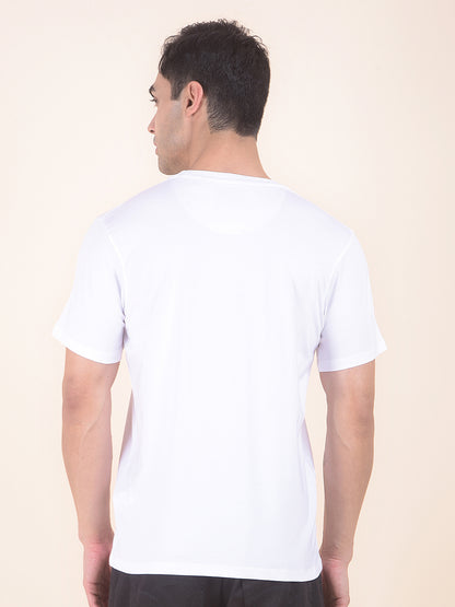 T-Shirt for Men | Breathable & Soft with Color Fastness Regular Fit Round Neck Poly Cotton Fabric Printed Pattern