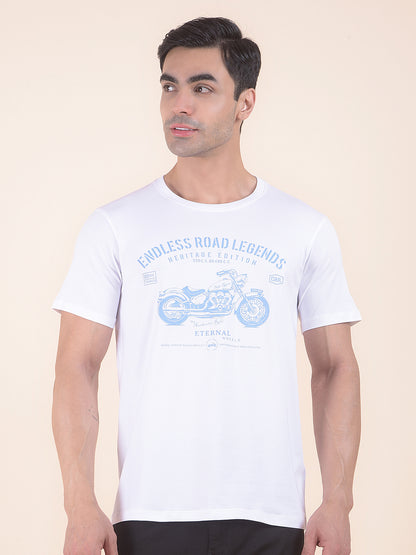 T-Shirt for Men | Breathable & Soft with Color Fastness Regular Fit Round Neck Poly Cotton Fabric Printed Pattern