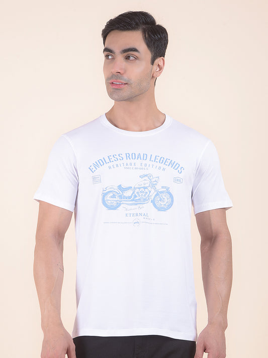 T-Shirt for Men | Breathable & Soft with Color Fastness Regular Fit Round Neck Poly Cotton Fabric Printed Pattern