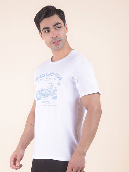 T-Shirt for Men | Breathable & Soft with Color Fastness Regular Fit Round Neck Poly Cotton Fabric Printed Pattern