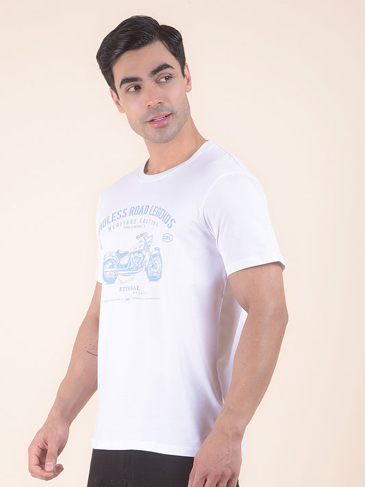 T-Shirt for Men | Breathable & Soft with Color Fastness Regular Fit Round Neck Poly Cotton Fabric Printed Pattern