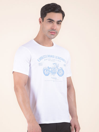 T-Shirt for Men | Breathable & Soft with Color Fastness Regular Fit Round Neck Poly Cotton Fabric Printed Pattern