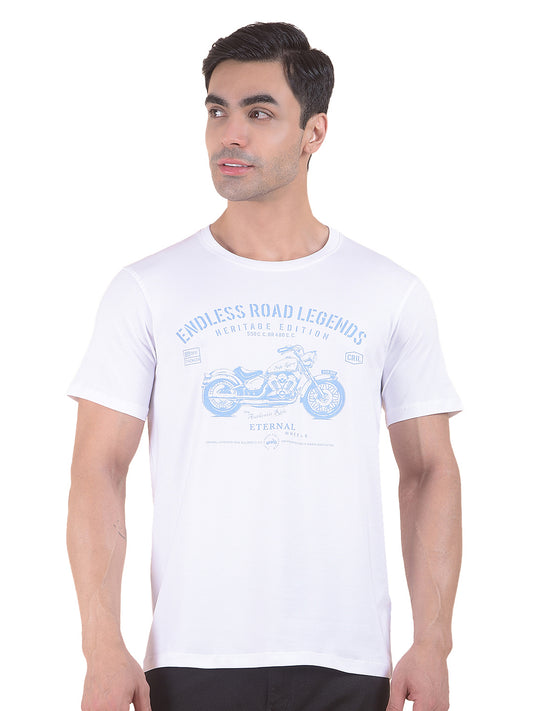 T-Shirt for Men | Breathable & Soft with Color Fastness Regular Fit Round Neck Poly Cotton Fabric Printed Pattern