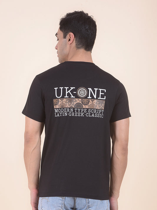 T-Shirt for Men | Breathable & Soft with Color Fastness Regular Fit Round Neck Poly Cotton Fabric Printed Pattern