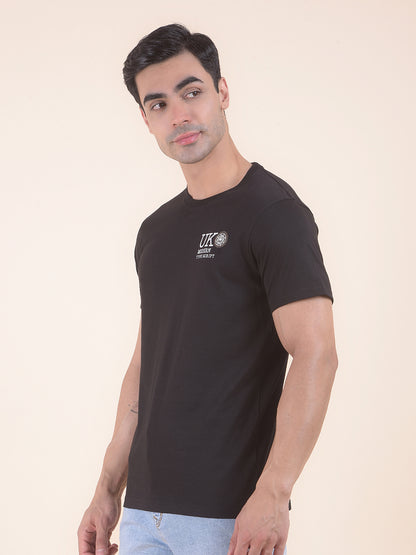 T-Shirt for Men | Breathable & Soft with Color Fastness Regular Fit Round Neck Poly Cotton Fabric Printed Pattern