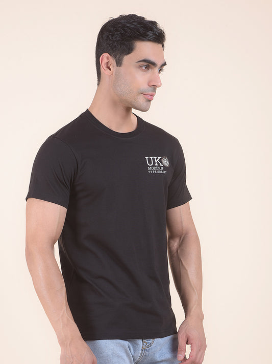 T-Shirt for Men | Breathable & Soft with Color Fastness Regular Fit Round Neck Poly Cotton Fabric Printed Pattern