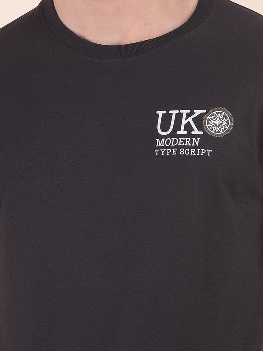 T-Shirt for Men | Breathable & Soft with Color Fastness Regular Fit Round Neck Poly Cotton Fabric Printed Pattern