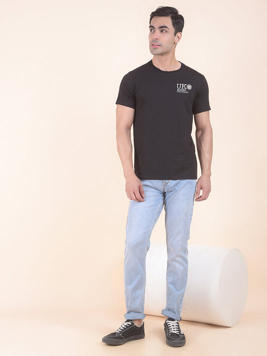 T-Shirt for Men | Breathable & Soft with Color Fastness Regular Fit Round Neck Poly Cotton Fabric Printed Pattern