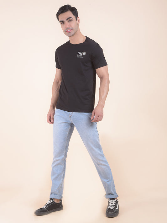 T-Shirt for Men | Breathable & Soft with Color Fastness Regular Fit Round Neck Poly Cotton Fabric Printed Pattern