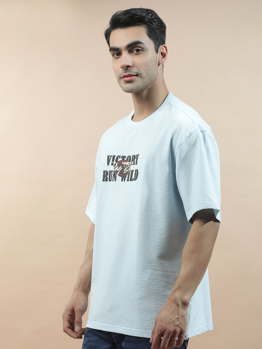 T-Shirt for Men | Breathable & Soft with Color Fastness Regular Fit Round Neck Poly Cotton Fabric Printed Pattern