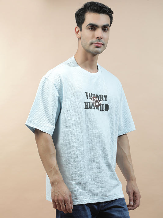 T-Shirt for Men | Breathable & Soft with Color Fastness Regular Fit Round Neck Poly Cotton Fabric Printed Pattern