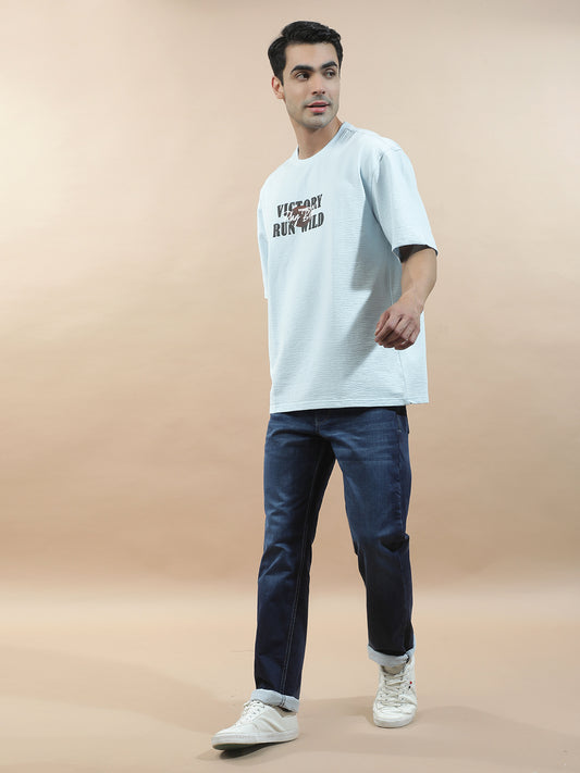 T-Shirt for Men | Breathable & Soft with Color Fastness Regular Fit Round Neck Poly Cotton Fabric Printed Pattern