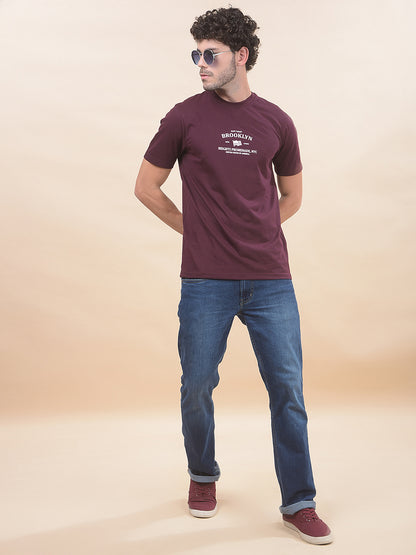 T-Shirt for Men | Breathable & Soft with Color Fastness Regular Fit Round Neck Poly Cotton Fabric Printed Pattern