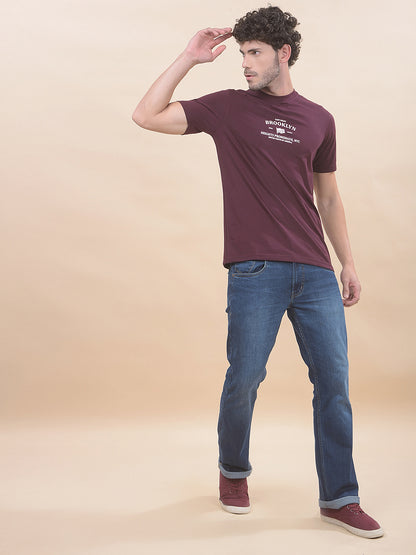 T-Shirt for Men | Breathable & Soft with Color Fastness Regular Fit Round Neck Poly Cotton Fabric Printed Pattern