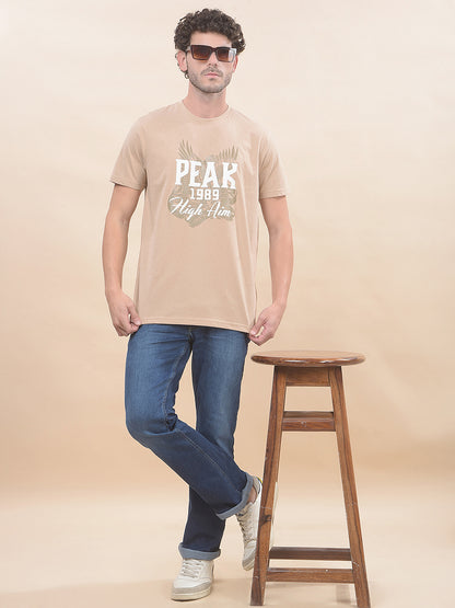 T-Shirt for Men | Breathable & Soft with Color Fastness Regular Fit Round Neck Poly Cotton Fabric Printed Pattern