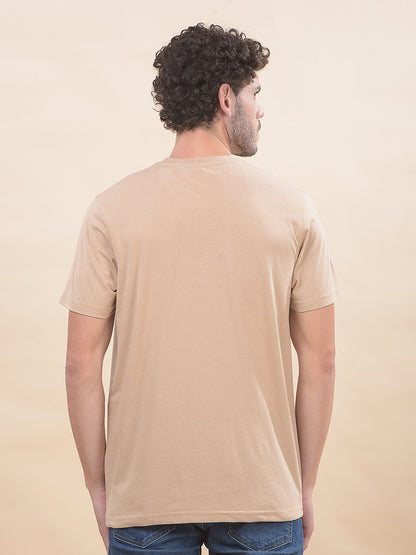 T-Shirt for Men | Breathable & Soft with Color Fastness Regular Fit Round Neck Poly Cotton Fabric Printed Pattern