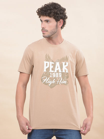 T-Shirt for Men | Breathable & Soft with Color Fastness Regular Fit Round Neck Poly Cotton Fabric Printed Pattern