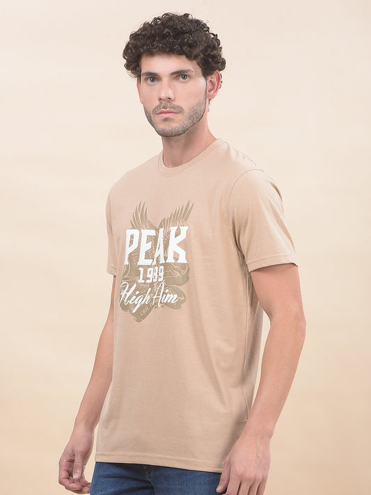 T-Shirt for Men | Breathable & Soft with Color Fastness Regular Fit Round Neck Poly Cotton Fabric Printed Pattern