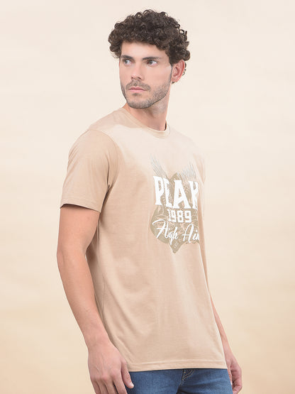 T-Shirt for Men | Breathable & Soft with Color Fastness Regular Fit Round Neck Poly Cotton Fabric Printed Pattern