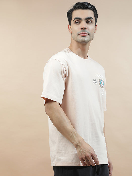 T-Shirt for Men | Breathable & Soft with Color Fastness Regular Fit Round Neck Poly Cotton Fabric Printed Pattern