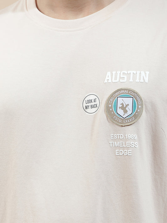 T-Shirt for Men | Breathable & Soft with Color Fastness Regular Fit Round Neck Poly Cotton Fabric Printed Pattern