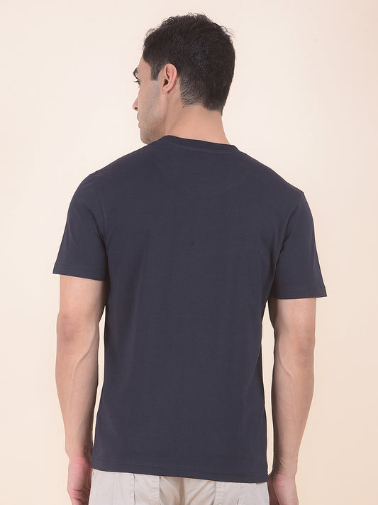 T-Shirt for Men | Breathable & Soft with Color Fastness Regular Fit Round Neck Cotton Blend Fabric Printed Pattern