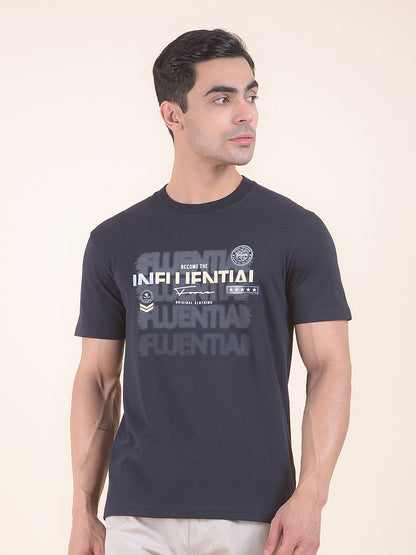 T-Shirt for Men | Breathable & Soft with Color Fastness Regular Fit Round Neck Cotton Blend Fabric Printed Pattern
