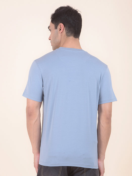 T-Shirt for Men | Breathable & Soft with Color Fastness Regular Fit Round Neck Cotton Blend Fabric Printed Pattern