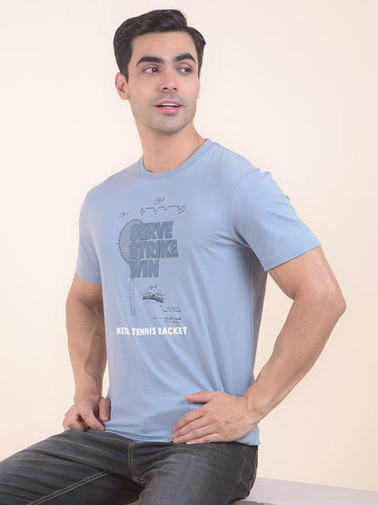 T-Shirt for Men | Breathable & Soft with Color Fastness Regular Fit Round Neck Cotton Blend Fabric Printed Pattern