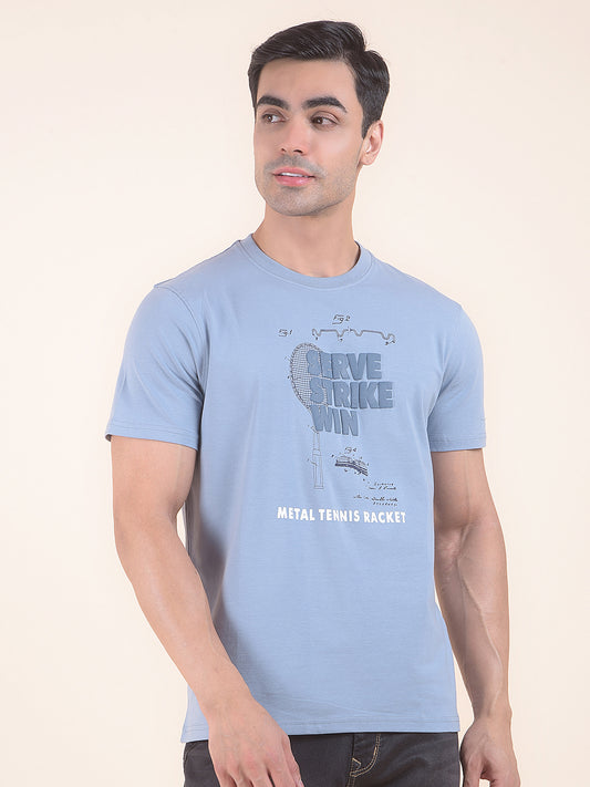 T-Shirt for Men | Breathable & Soft with Color Fastness Regular Fit Round Neck Cotton Blend Fabric Printed Pattern