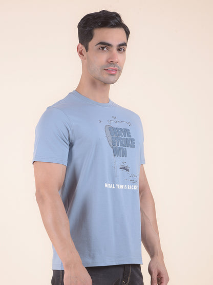 T-Shirt for Men | Breathable & Soft with Color Fastness Regular Fit Round Neck Cotton Blend Fabric Printed Pattern