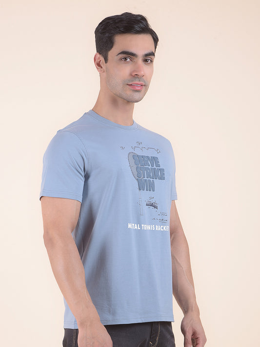 T-Shirt for Men | Breathable & Soft with Color Fastness Regular Fit Round Neck Cotton Blend Fabric Printed Pattern