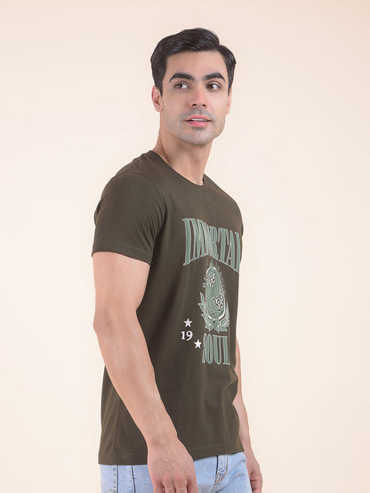 T-Shirt for Men | Breathable & Soft with Color Fastness Regular Fit Round Neck Poly Cotton Fabric Printed Pattern