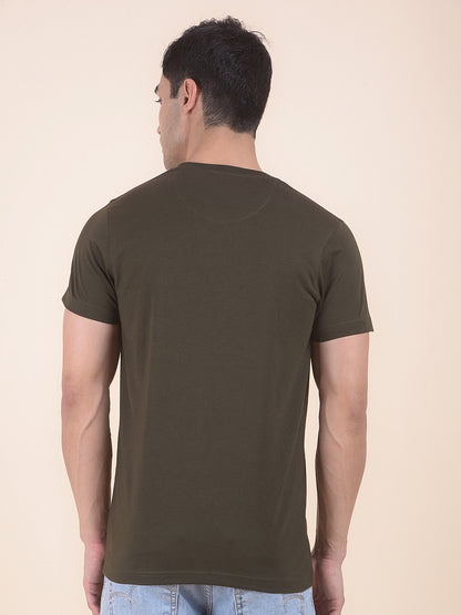 T-Shirt for Men | Breathable & Soft with Color Fastness Regular Fit Round Neck Poly Cotton Fabric Printed Pattern