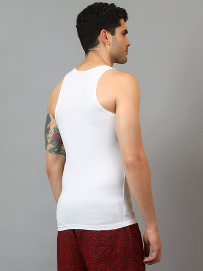 Men's Pack of 1 White U Neck Vest