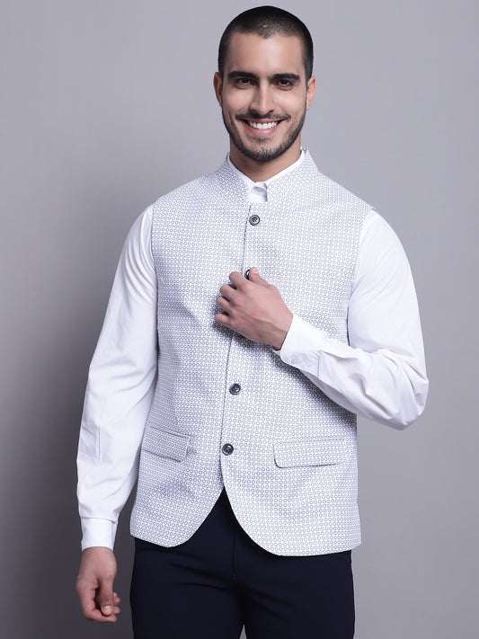 Cantabil Men White Waist Coat (7139080208523)