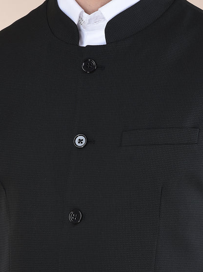 Waist Coat for Men | Premium Casual Waist Coat Regular Fit Mandarin Collar Poly Viscose Fabric Self Design Pattern