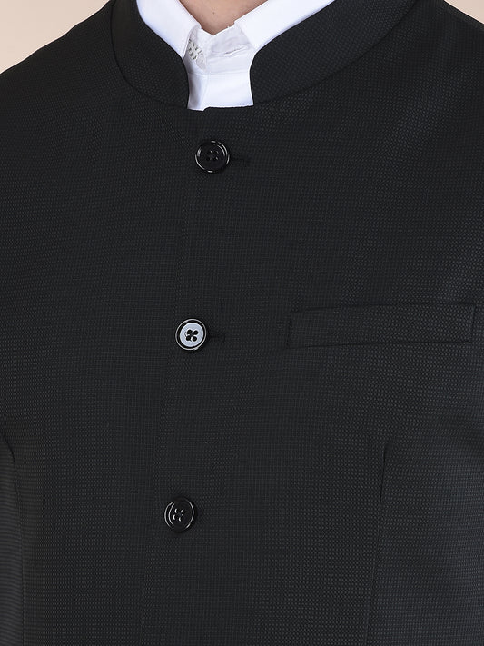 Waist Coat for Men | Premium Casual Waist Coat Regular Fit Mandarin Collar Poly Viscose Fabric Self Design Pattern