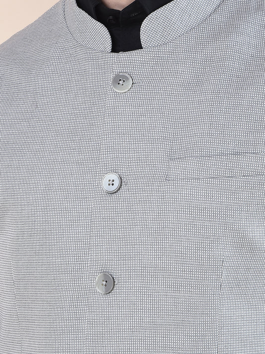 Waist Coat for Men | Premium Casual Waist Coat Regular Fit Mandarin Collar Poly Viscose Fabric Self Design Pattern