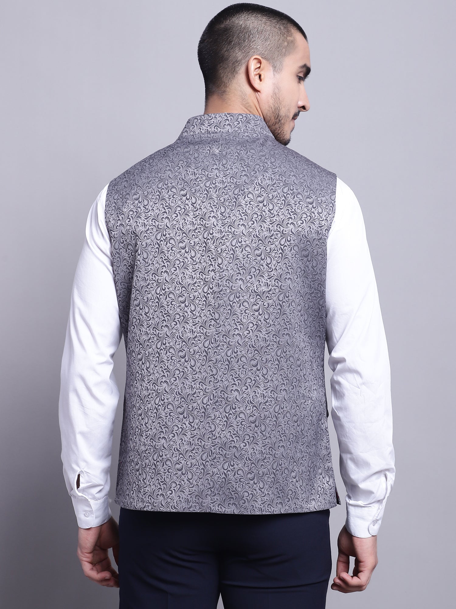 Cantabil Men Grey Waist Coat (7141528076427)