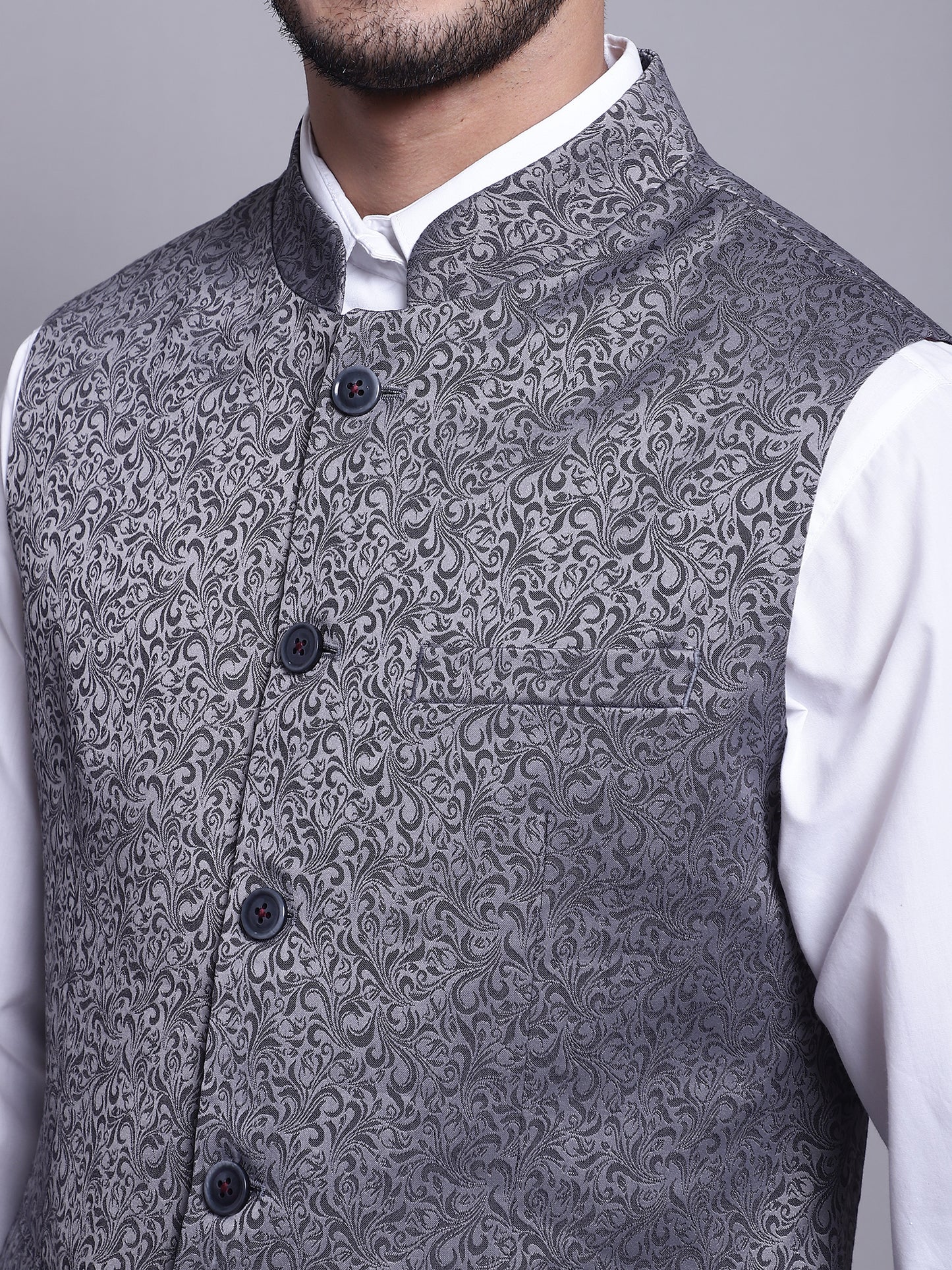 Cantabil Men Grey Waist Coat (7141528076427)