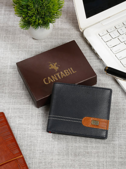 Men Blue Bifold Wallet