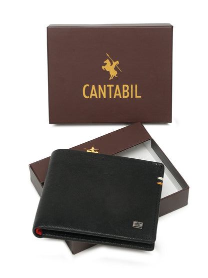 Men Black Bifold Wallet