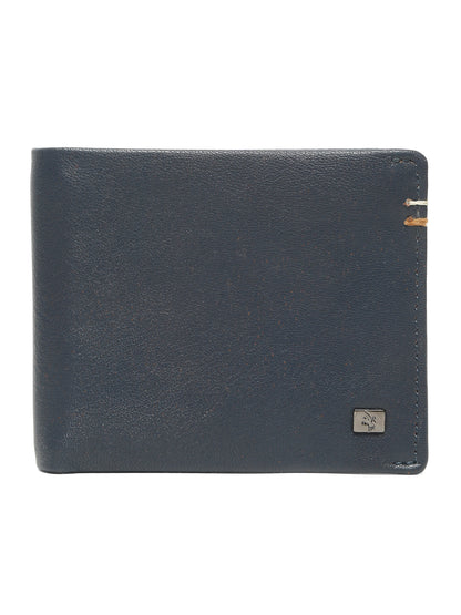 Men Navy Blue Bifold Wallet