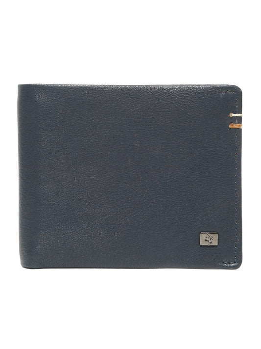 Men Navy Blue Bifold Wallet