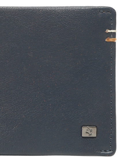 Men Navy Blue Bifold Wallet