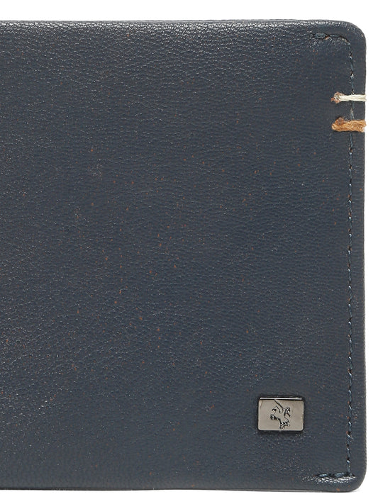 Men Navy Blue Bifold Wallet