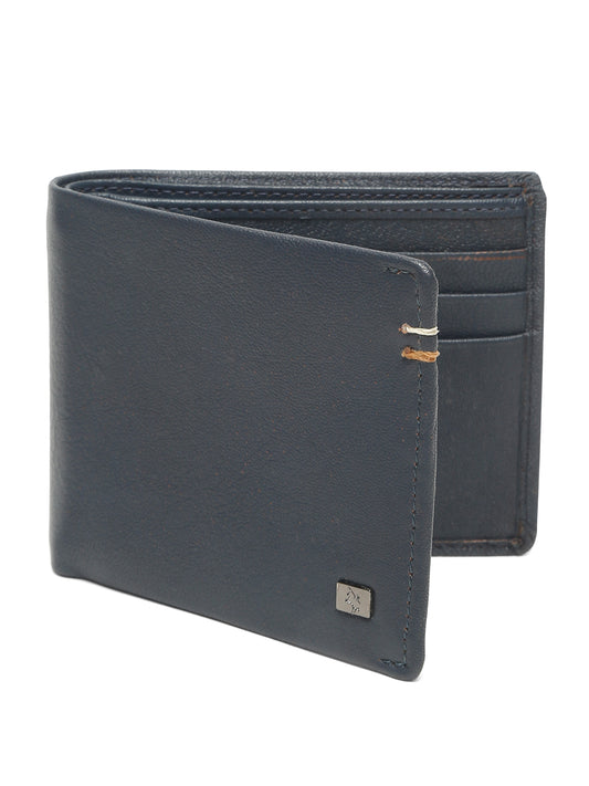 Men Navy Blue Bifold Wallet
