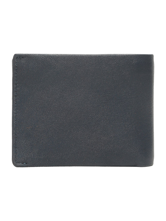 Men Navy Blue Bifold Wallet